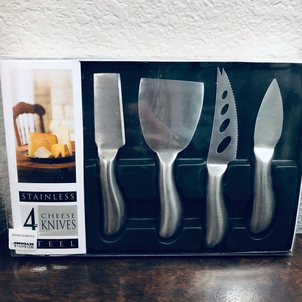 Stainless Steel Cheese Knives 4-pc Charcuterie Cutlery Set